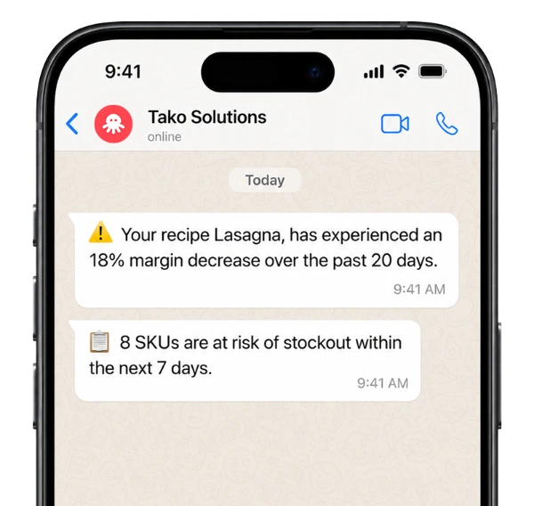 get all your food cost on whatsapp every day automatically